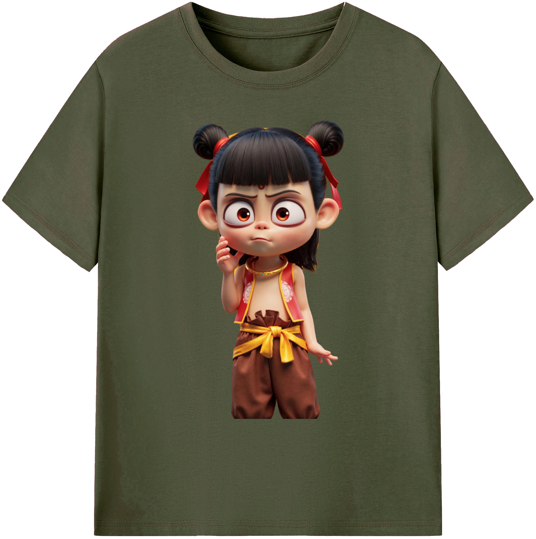 （画像用） Ne Zha 2 ナタ 魔童の大暴れ 綿100％ メンズ半袖Tシャツ｜肌触りやわらか＆通気性